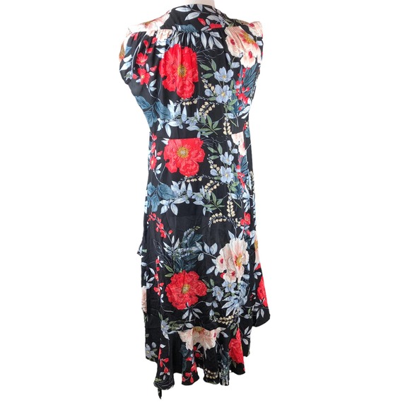 Yumi Kim Anthropologie Silk Floral Mini Wrap Santorini Dress Black Multi Size S - Picture 10 of 12